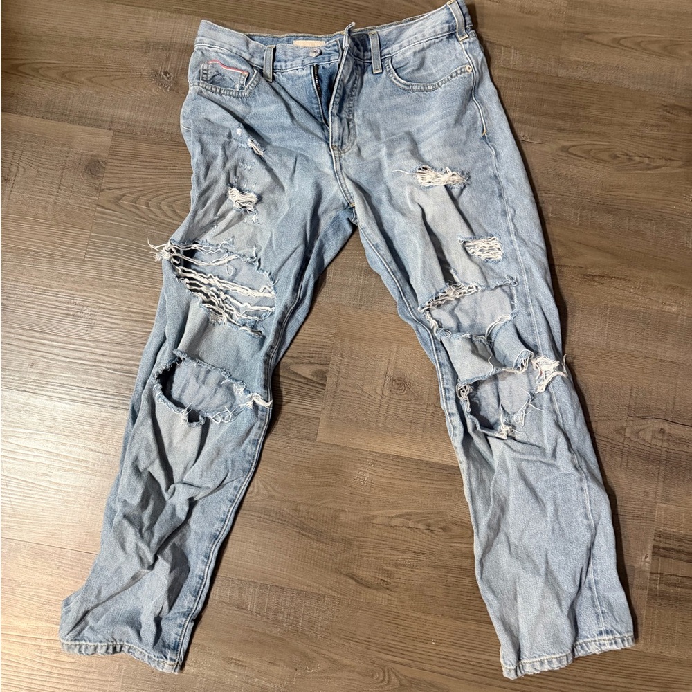 Pilcro Light Blue Distressed Women Jeans